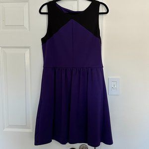 Jessica Simpson Royal Purple and Black Dress with Cut-out Detail
